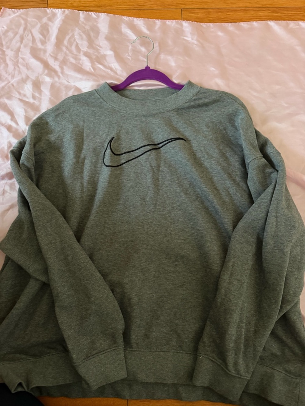 Nike Gray Dri-FIT Pullover with Black Swoosh Tag